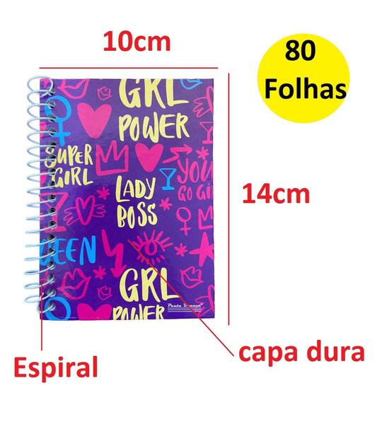 Imagem de 10Un Caderno Escolar Espiral 1/8 Capa Dura Sortida 80Fls