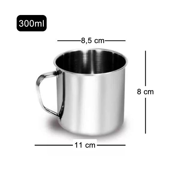 10un Caneca copo alumínio café chá 300ml canequinha cozinha - Yazi Imagem de 10un Caneca copo alumínio café chá 300ml canequinha cozinha