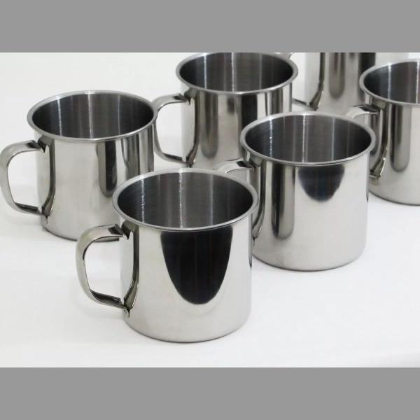 10un Caneca copo alumínio café chá 300ml canequinha cozinha - Yazi Imagem de 10un Caneca copo alumínio café chá 300ml canequinha cozinha