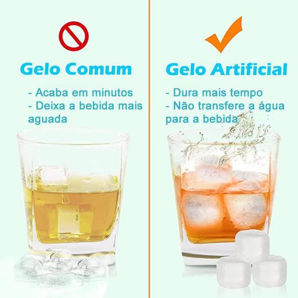 Imagem de 10un Cubos gelo reutilizável gelinho artificial transparente