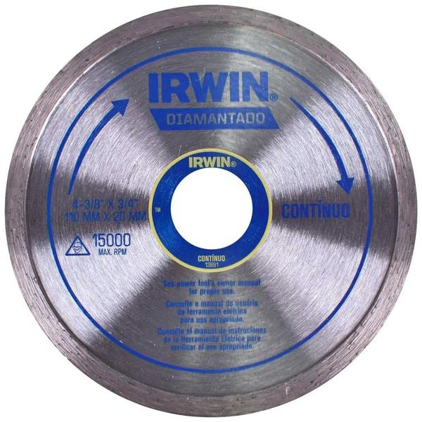 Imagem de 10un Disco Diamantado Porcelanato Contínuo 4.3/8" 110mm Irwin