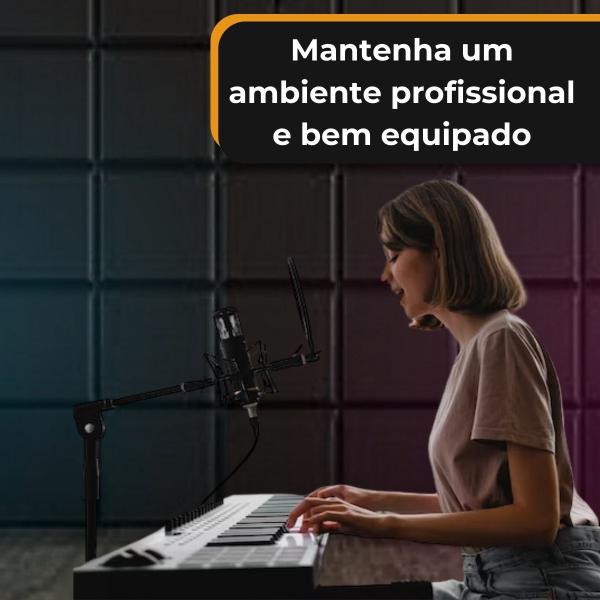 Imagem de 10un Espuma Acústica p/ Isolamento Interno do Som em Podcast