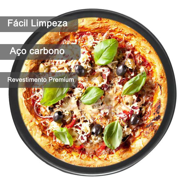 Imagem de 10UN Forma Pizza Assadeira Redonda Antiaderente Premium 30CM