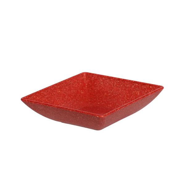 Imagem de 10un prato mini petisqueira quadrado petiscos vermelho