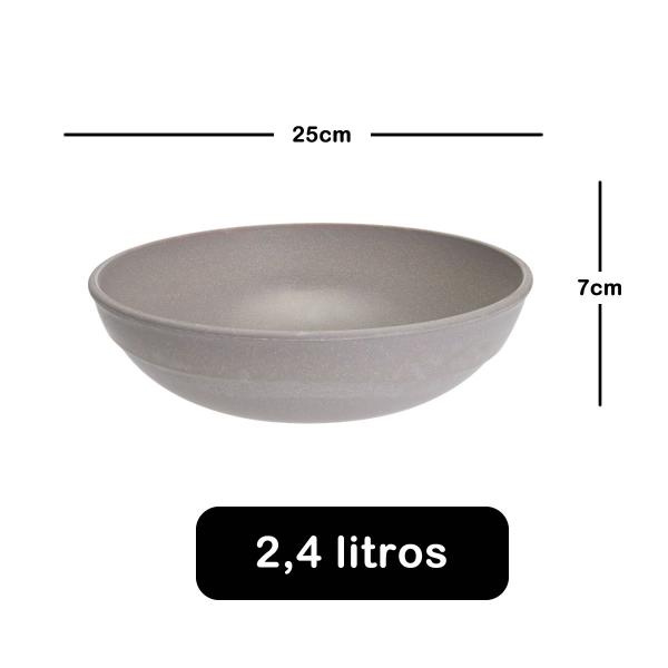 Imagem de 10un Saladeira redonda 2,4 litros tigela bowl 25cm  Cinza