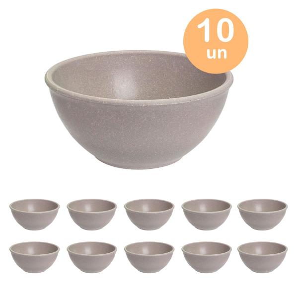 Imagem de 10un TIGELA 500ml BOWL CUMBUCA SOPA CALDO CINZA