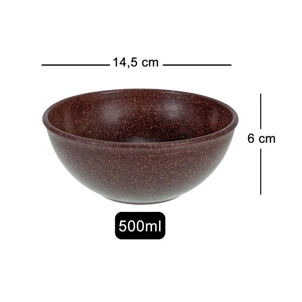 Imagem de 10un TIGELA 500ml BOWL CUMBUCA SOPA CALDO MARROM ESCURO