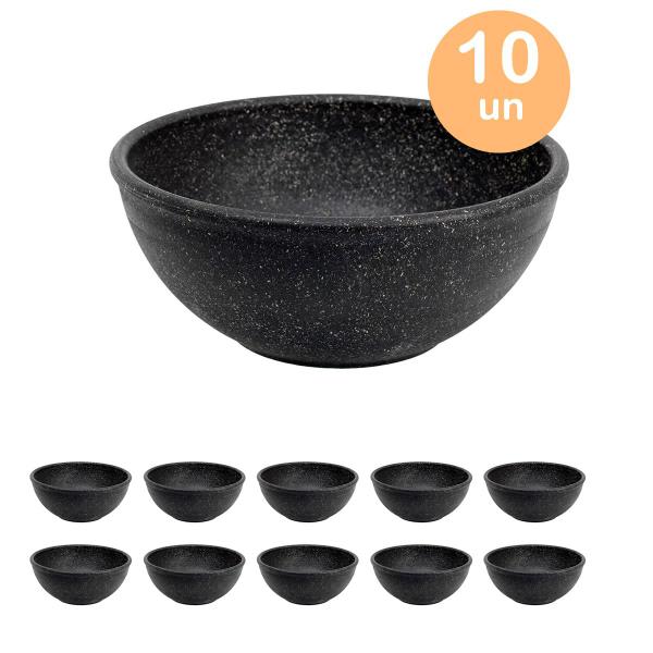 Imagem de 10un TIGELA 500ml BOWL CUMBUCA SOPA CALDO PRETO