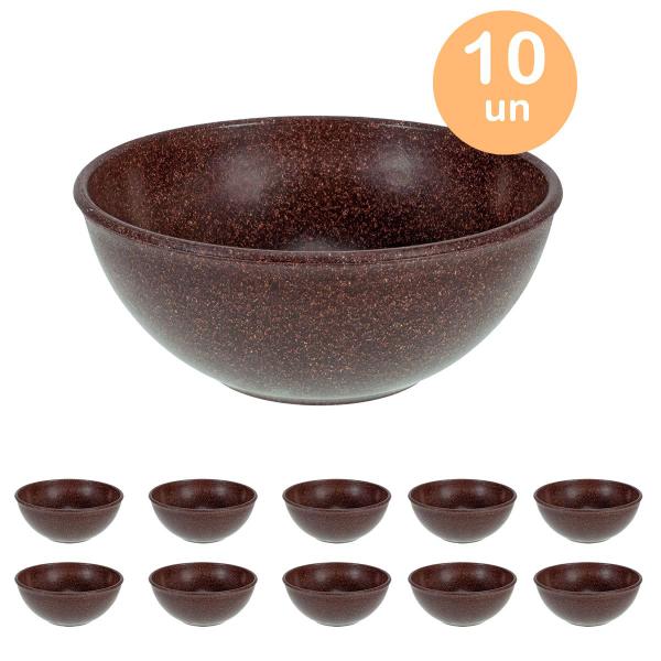 Imagem de 10un TIGELA 500ml BOWL CUMBUCA VASILHA CALDO MARROM ESCURO