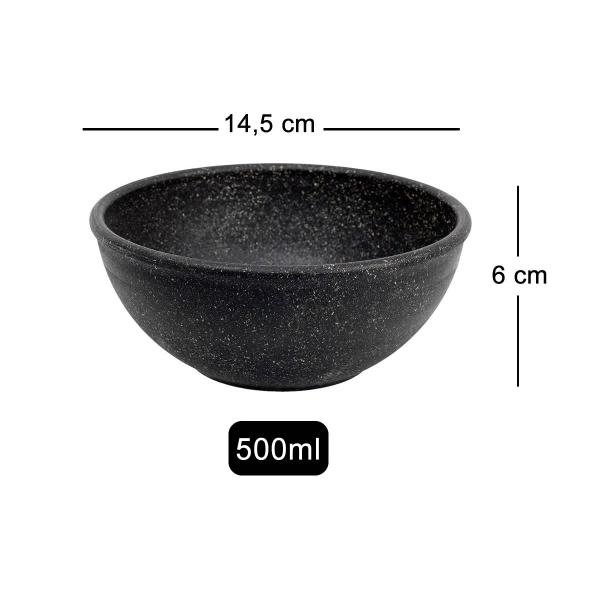 Imagem de 10un TIGELA 500ml BOWL CUMBUCA VASILHA SOPA CALDO PRETO