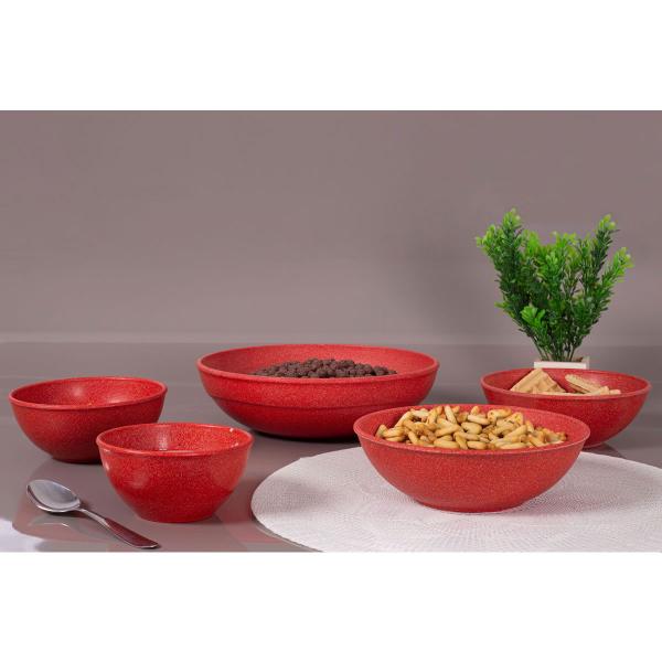 Imagem de 10un Tigela bowl 1lt salada petiscos Vermelho 18,5cm