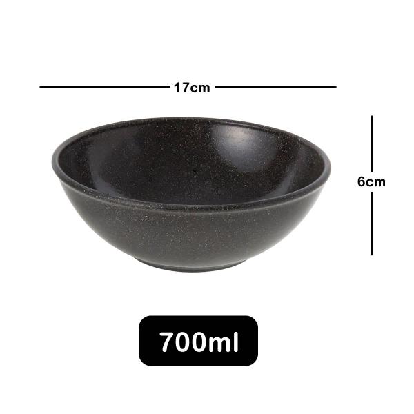 Imagem de 10un Tigela bowl 700ml salada petiscos Preto 17cm