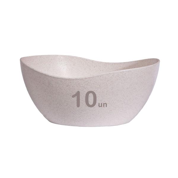 Imagem de 10un Tigela saladeira bowl oval servir 1,9lt bege