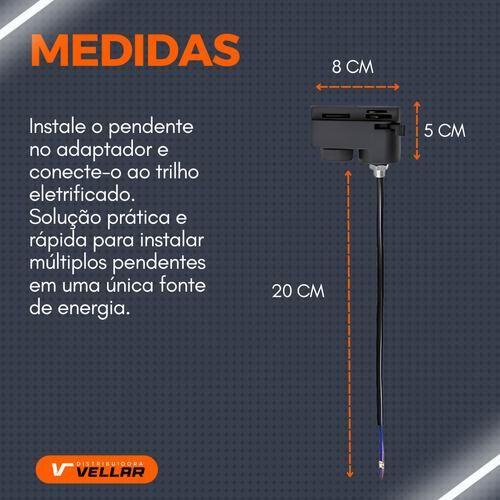 Imagem de 10x Adaptador P/ Colocar Pendente Trilho Eletrificado Preto ou Branco