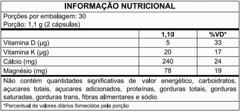 Imagem de 10x Cálcio MDK (Cálcio, Magnésio, Vitamina D e Vitamina K2) 60 Capsulas de 530mg Tuttiflora