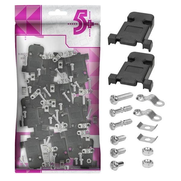 10x Capa Plástica Preta Para Conector Db9 - Alta Qualidade - 5+ Imagem de 10x Capa Plástica Preta Para Conector Db9 - Alta Qualidade