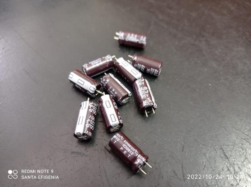 Imagem de 10x Capacitor Eletrolítico 220uf/16v 105 8x16mm Elite