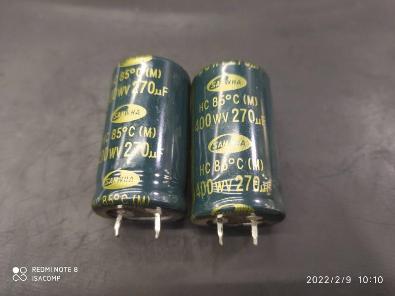 Imagem de 10x Capacitor Eletrolítico 270uf/400v Snap-in 85º 25x45mm