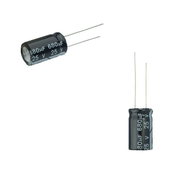 Imagem de 10x Capacitor Eletrolítico 680uf x 25v 105º Kit c/ 10 Peças