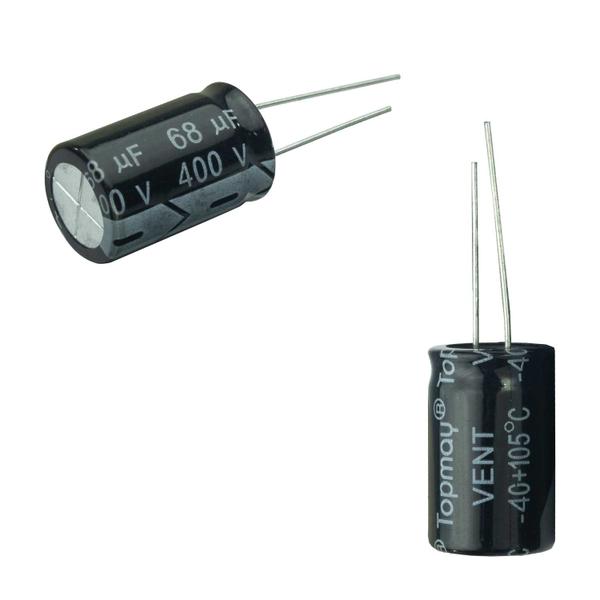 Imagem de 10x Capacitor Eletrolítico 68uf x 400v 105º Kit c/ 10 Peças