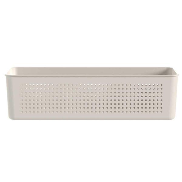 10x Cestos 4,5L Organizador OU Flow Bege 9cm x 15cm x 34cm Imagem de 10x Cestos 4,5L Organizador OU Flow Bege 9cm x 15cm x 34cm