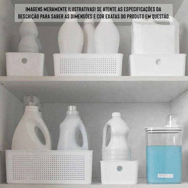 Imagem de 10x Cestos 4,5L Organizador OU Flow Bege 9cm x 15cm x 34cm