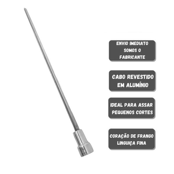 Imagem de 10x Espetos De Inox 50cm Coração Laurindos Churrasqueiras