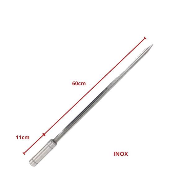 Imagem de 10x Espetos De Inox 60cm Espada, Duplo e Coração - Churrasco