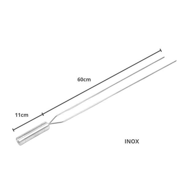 Imagem de 10x Espetos De Inox Lâmina 60cm 6-Espada e 4-Duplo Churrasc