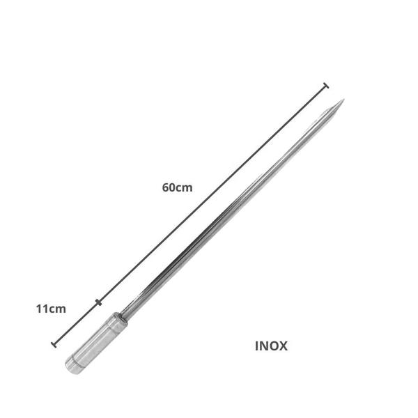 Imagem de 10x Espetos De Inox Lâmina 60cm 6-Espada e 4-Duplo Churrasc