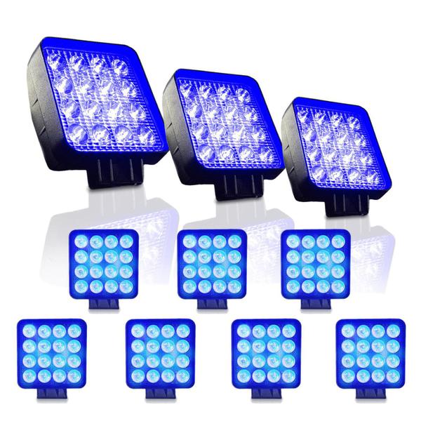 Imagem de 10X Farol Quadrado Led ul 16 Led 48W Pulverização Trator