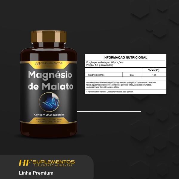 Imagem de 10x magnésio de malato premium 240caps hf suplementos