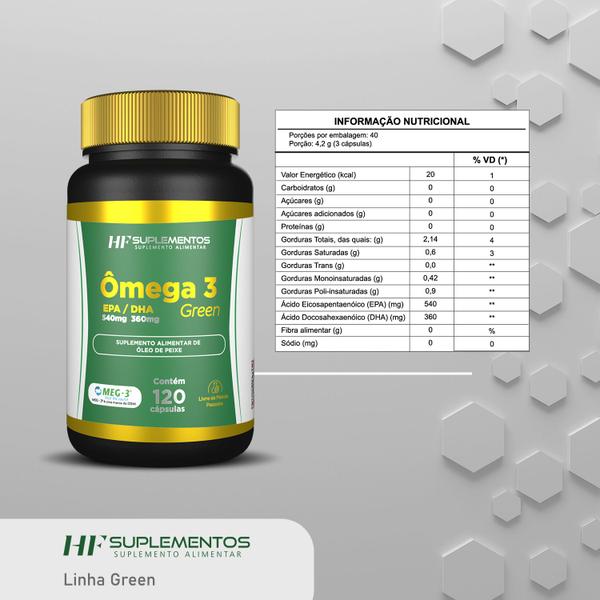 Imagem de 10X OMEGA 3 120 CAPS EPA540mg + DHA360mg HF SUPLEMENTOS