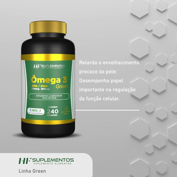 Imagem de 10x ÔMEGA 3 240 CAPS EPA 540MG + DHA 360MG HF SUPLEMENTOS