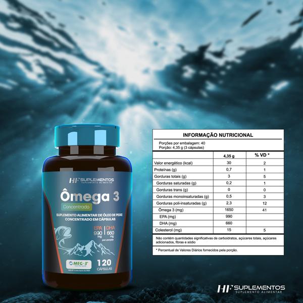 Imagem de 10x OMEGA 3 CONCENTRADO 120 CAPS HF SUPLEMENTOS