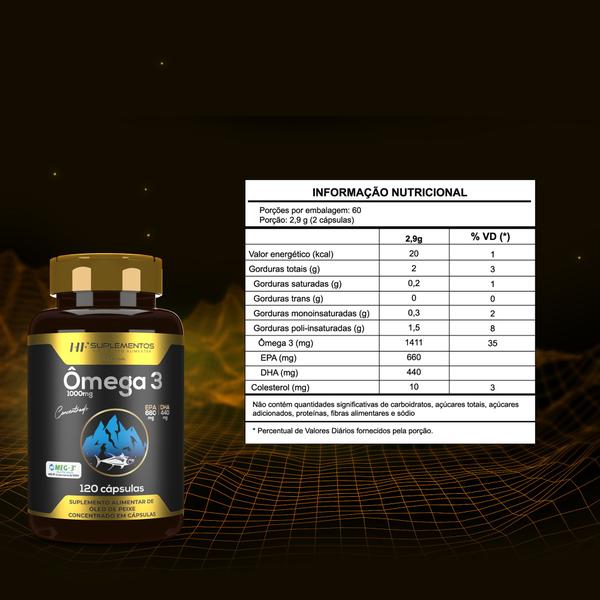 Imagem de 10x omega 3 concentrado meg 3 120 caps hf suplementos 