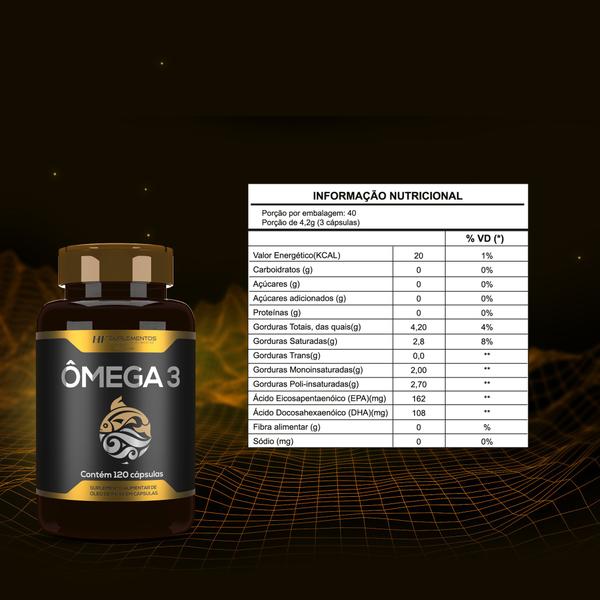 Imagem de 10x omega 3 oleo de peixe premium 120caps hf suplementos