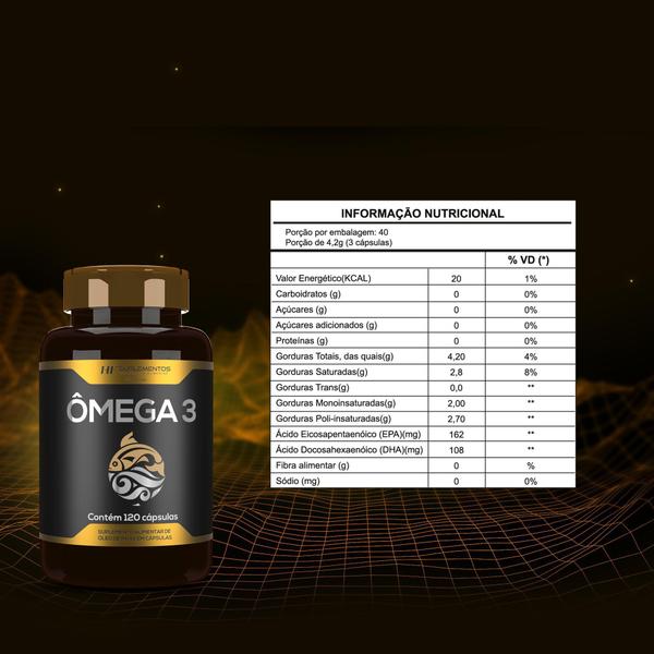 Imagem de 10X Omega 3 Oleo De Peixe Premium 120Caps Hf Suplementos