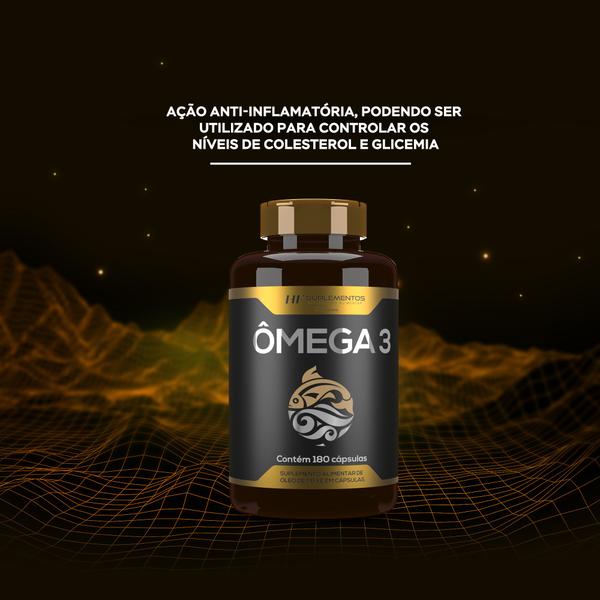 Imagem de 10x omega 3 oleo de peixe premium 180caps hf suplementos