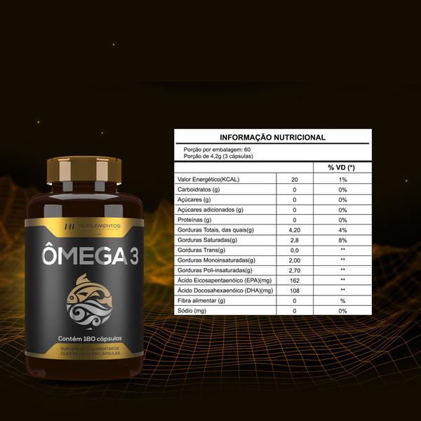 Imagem de 10x omega 3 oleo de peixe premium 180caps hf suplementos