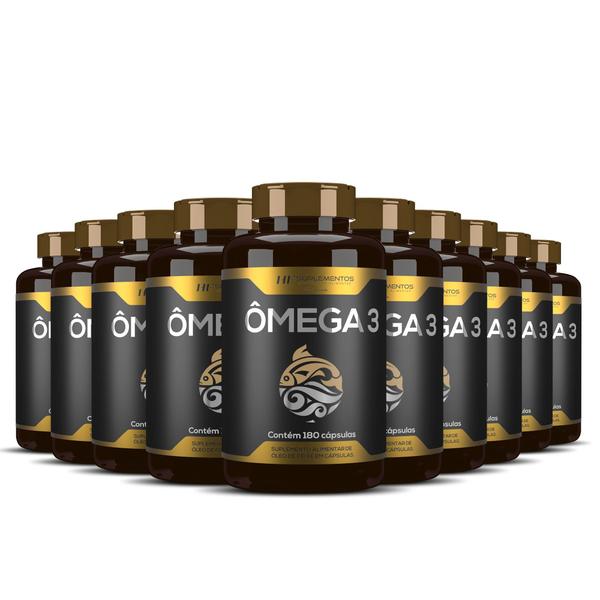 Imagem de 10X Omega 3 Oleo De Peixe Premium 180Caps Hf Suplementos