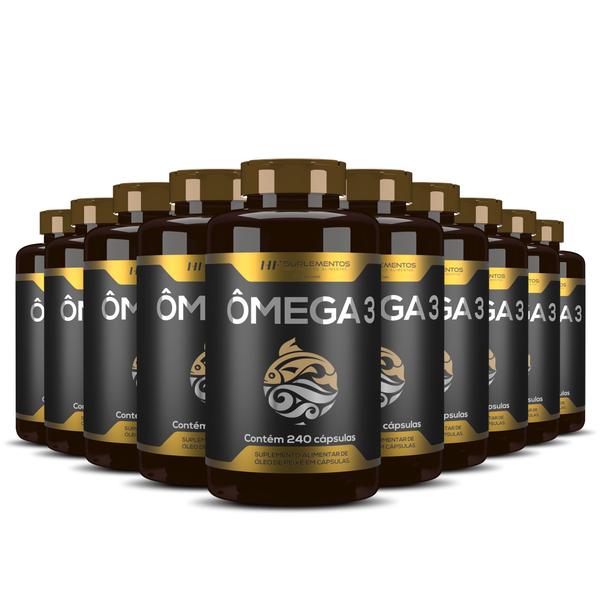 Imagem de 10x omega 3 oleo de peixe premium 240caps hf suplementos