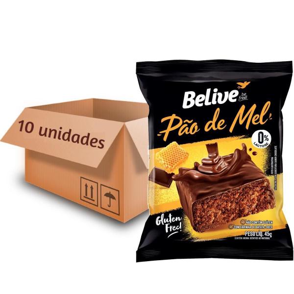 10X Pão De Mel Belive Zero (Acucar, Lactose E Gluten) 45G Imagem de 10X Pão De Mel Belive Zero (Acucar, Lactose E Gluten) 45G