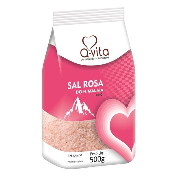 Imagem de 10X Sal Rosa Do Himalaia Fino Q-Vita Pacote 500G