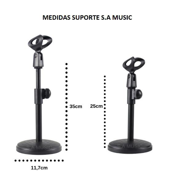 Imagem de 10x Suporte Pedestal Estante Mesa Base Tripé P/ Microfones