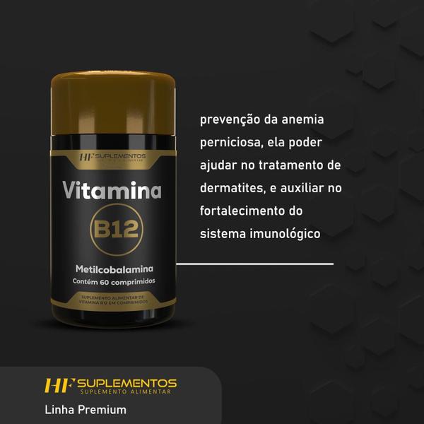 Imagem de 10X Vitamina B12 Metilcobalamina 60Comps Hf Suplementos