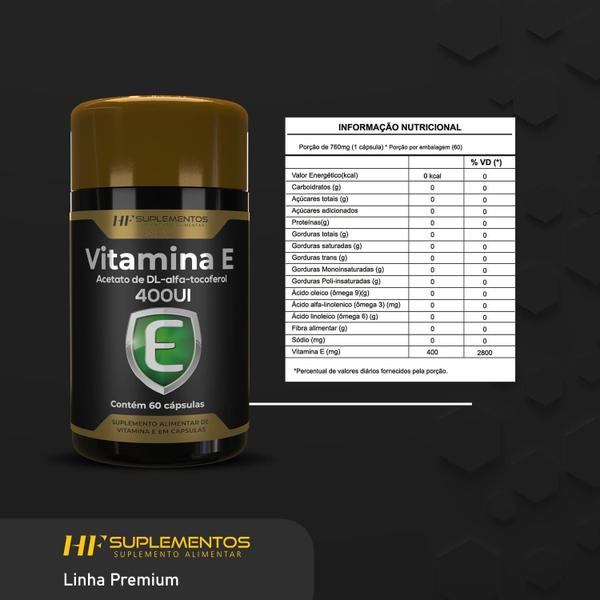 Imagem de 10X Vitamina E 400Ui Alfa Tocoferol 60 Caps Hf Suplementos