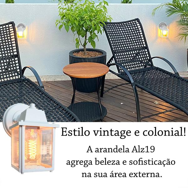 Imagem de 11 Arandela Parede Externo Colonial Plastico Branco alz19