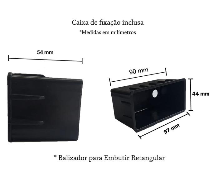 Imagem de 11 Balizador Externo De Parede Embutido Retangular Lup52