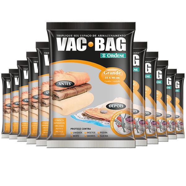 Imagem de 11 Saco Vácuo Vac Bag Ordene Grande 55x90 Armazenagem Viagem